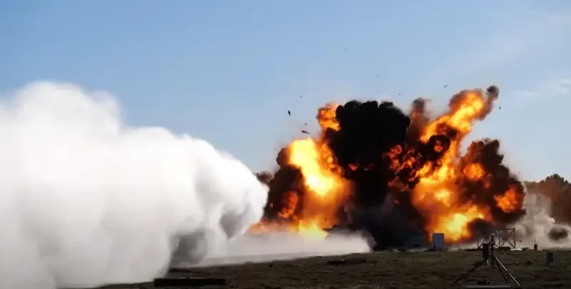 Франция показала испытания 1000-килограммовой бомбы на рельсовой платформе