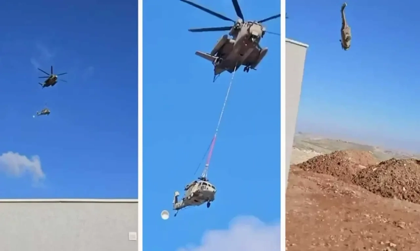 Израильские военные «уронили» вертолёт UH-60 при транспортировке