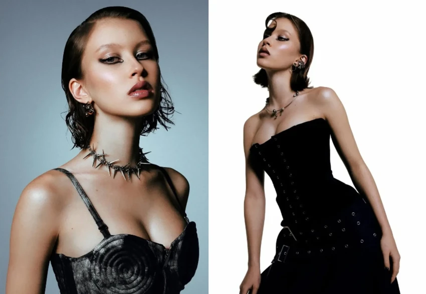 Корсет и шипы: 16-летняя Анна Пересильд снялась в образе готической принцессы